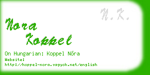 nora koppel business card
